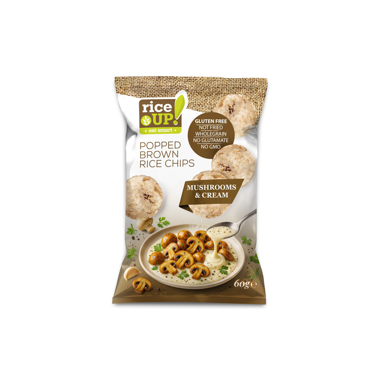 Barna rizs chips gombás-tejszínes - 60g