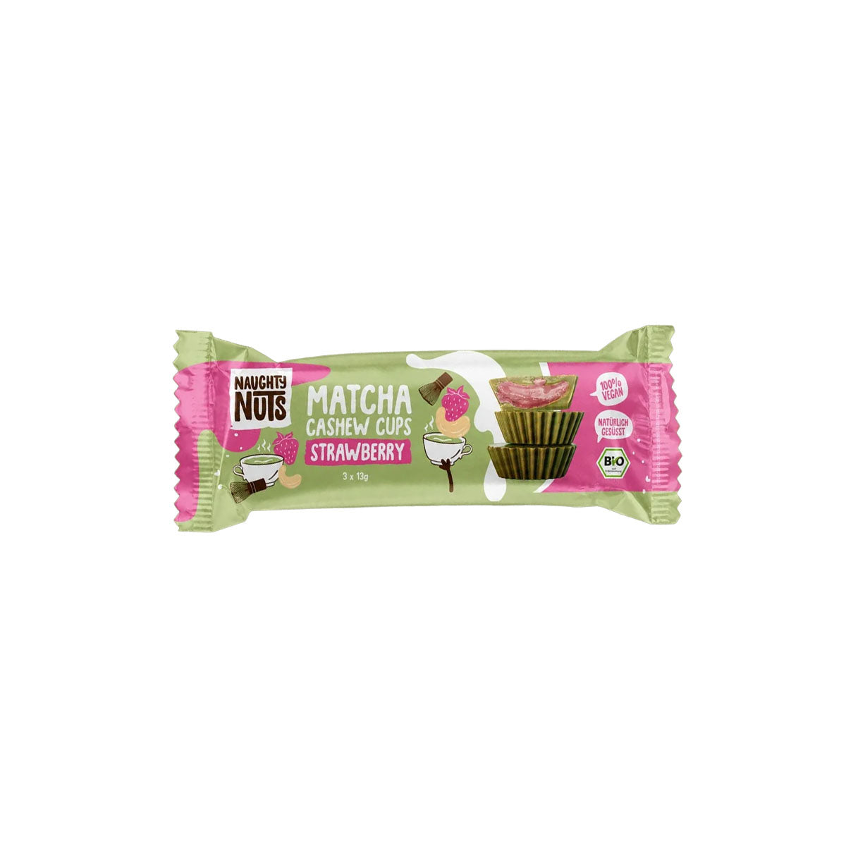 Bio Kesukrém+ Matcha Eper Cups 3x13g