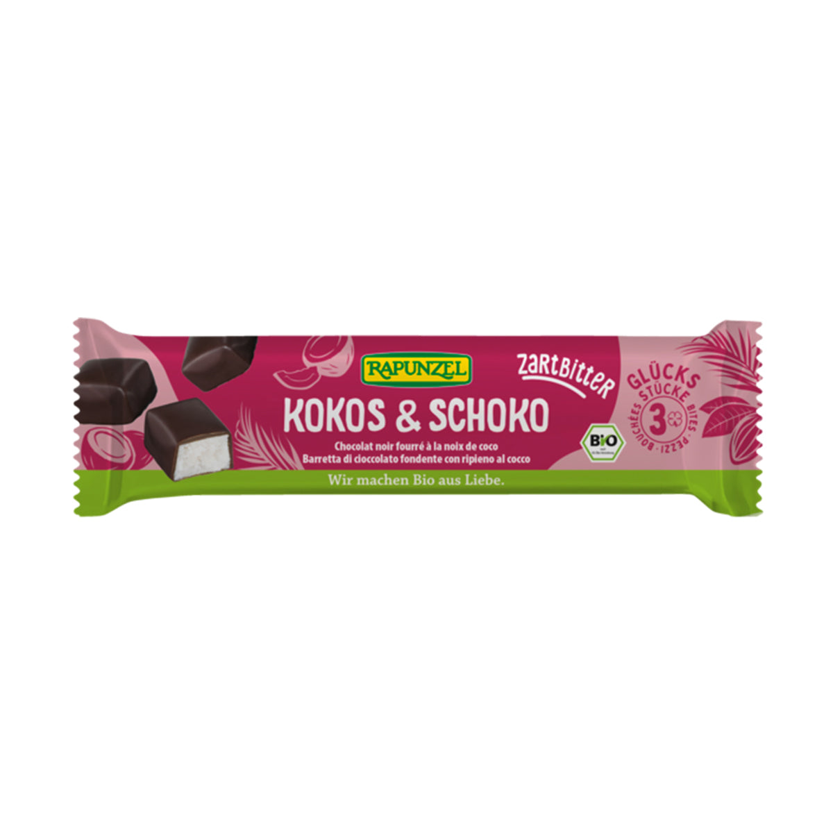 Kókuszkockák étcsokoládé bevonattal - 50g