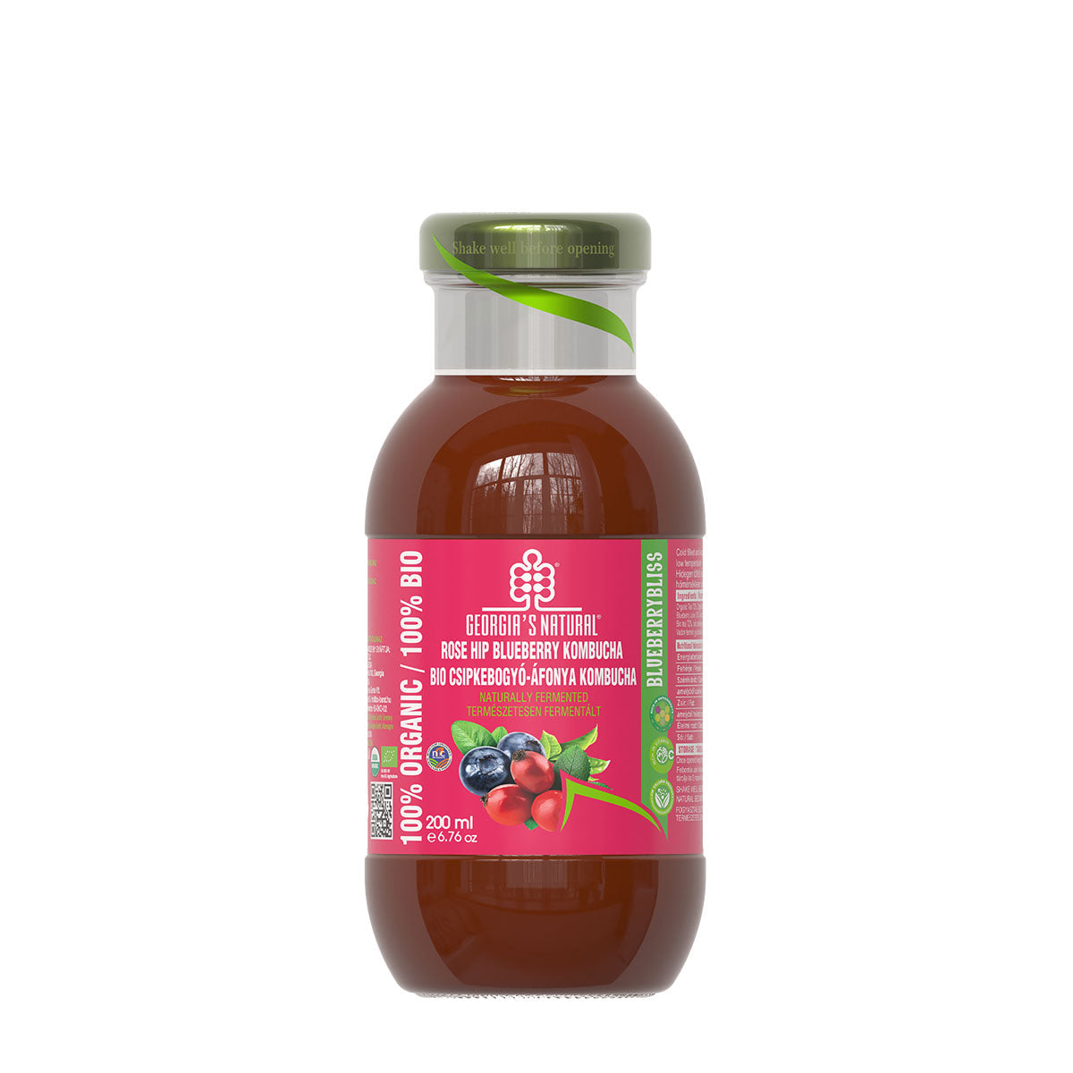 GN Bio Csipkebogyó Feketeáfonya Kombucha200ml DRS