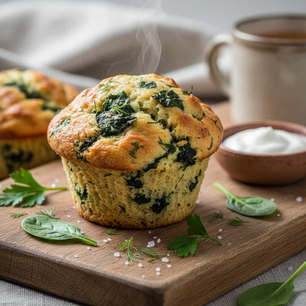 Spenótos muffin